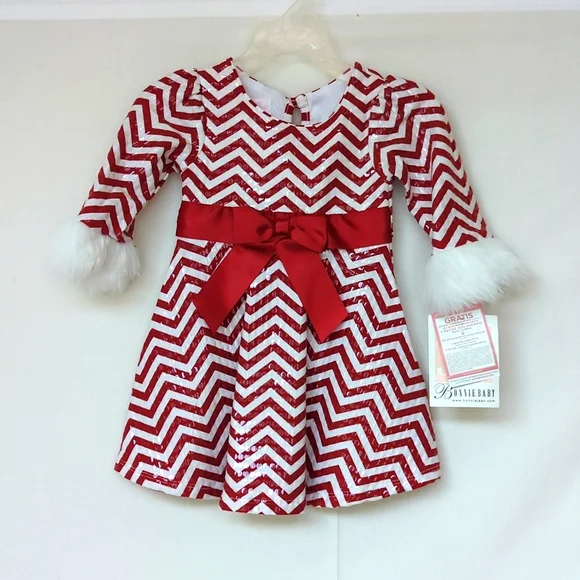 red and white striped christmas dress Amy Byer Multi Girls 7-16 Long Sleeve Holiday Print Knit Dress